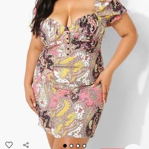 Off the shoulder paisley dress